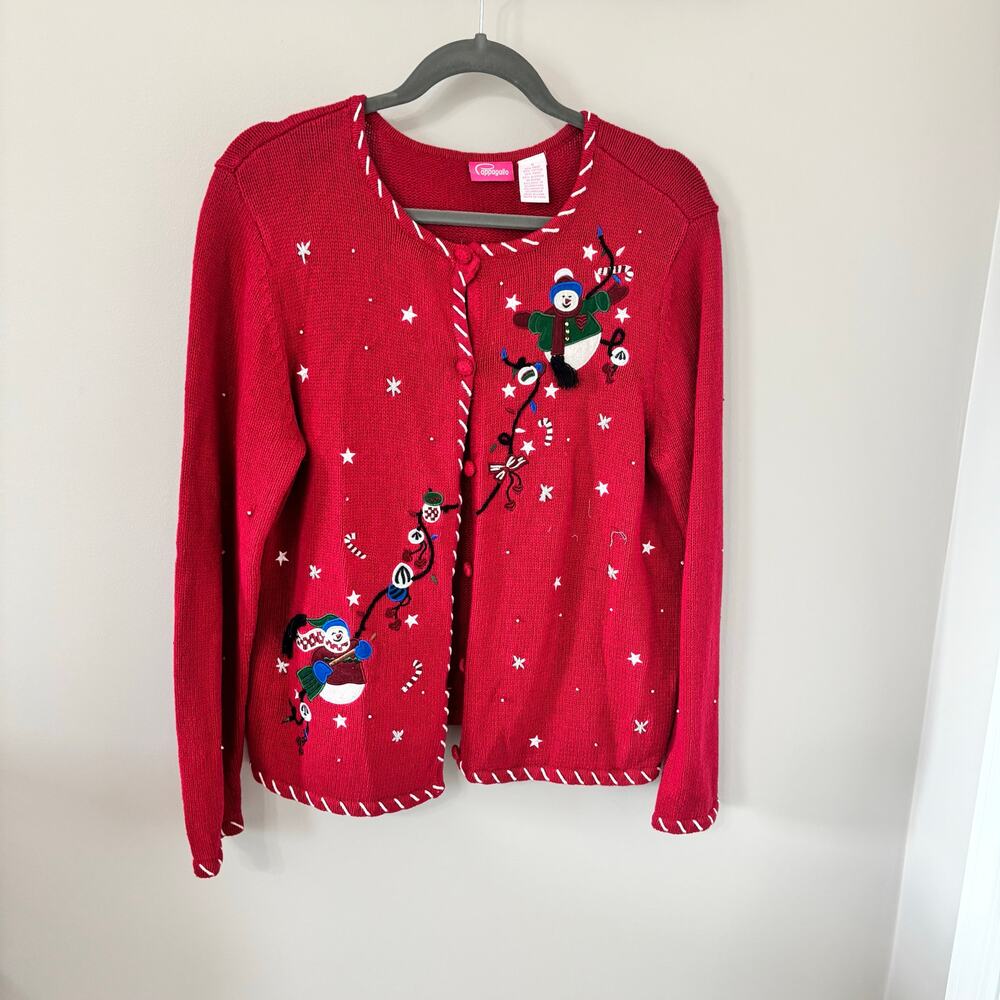 Cappagalla Ugly Christmas Sweater size small, red